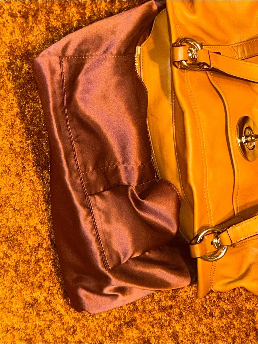 Coach Leather Shoulder Bag in Caramel